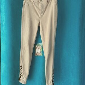 Hudson Blush/rose  color jeans with ankle tie (extra ties included) Size 28